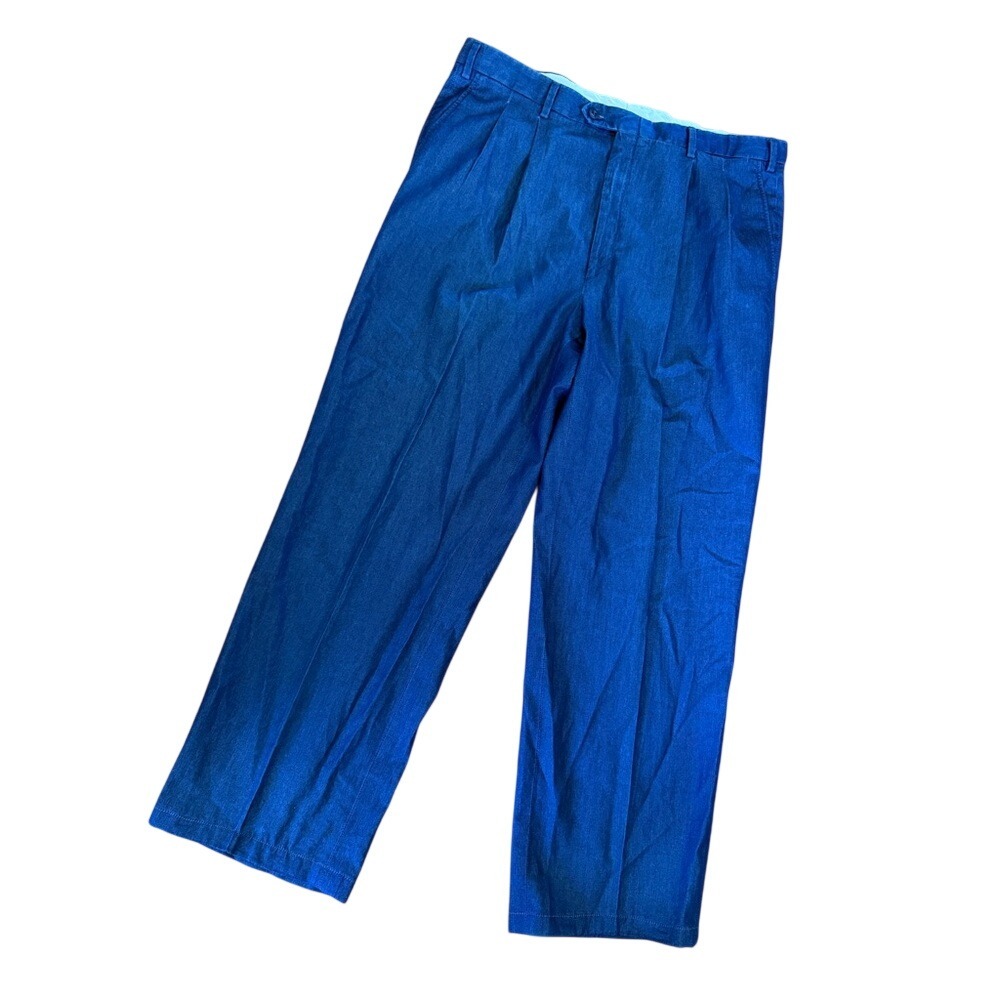 Brioni Cannes blue pleated pants